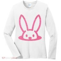 Peaking Easter Bunny Cute Women's Long Sleeve Shirt thumb 0