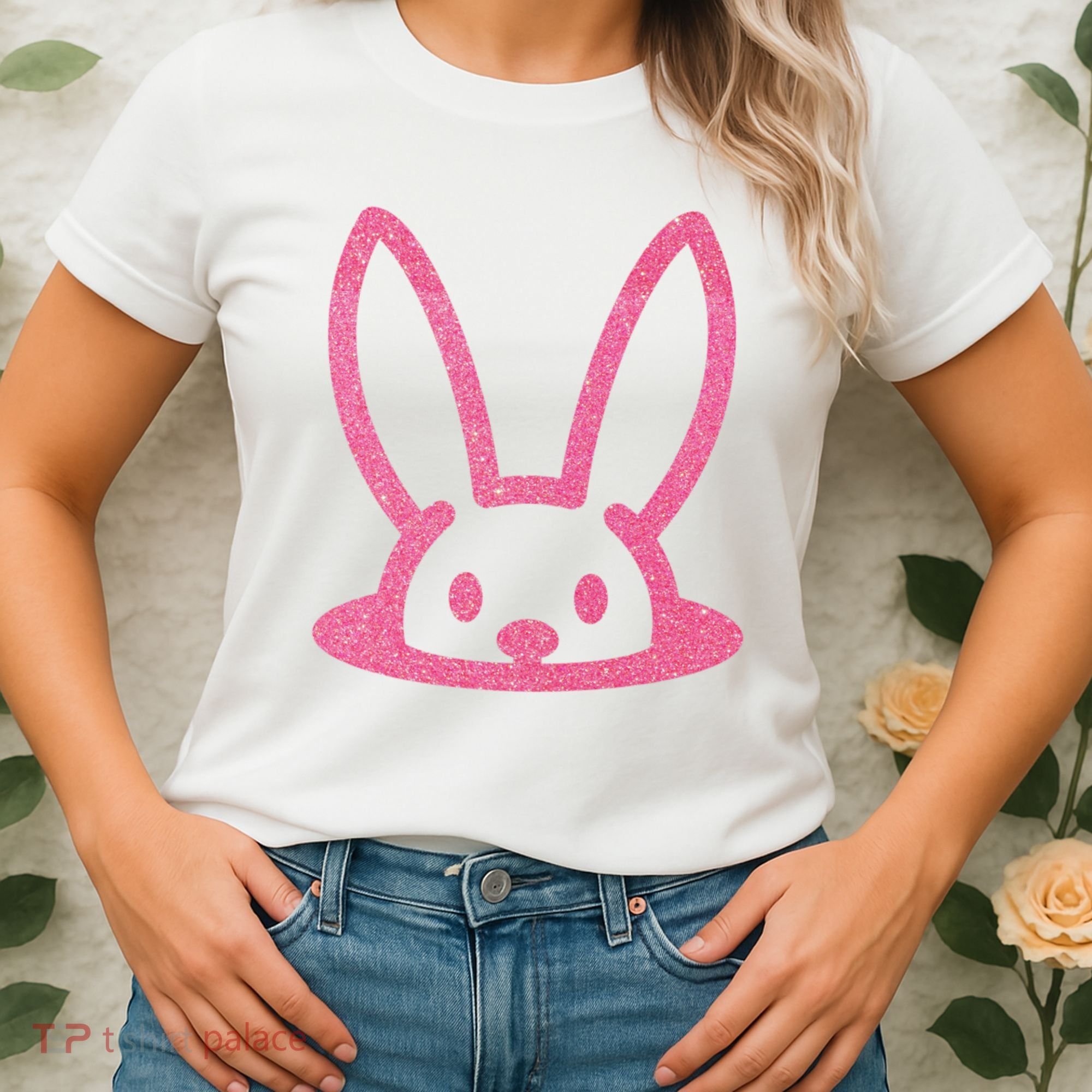 Peaking Easter Bunny Cute Women's T-Shirt
