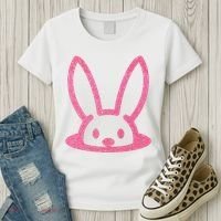 Peaking Easter Bunny Cute Women's T-Shirt thumb 3