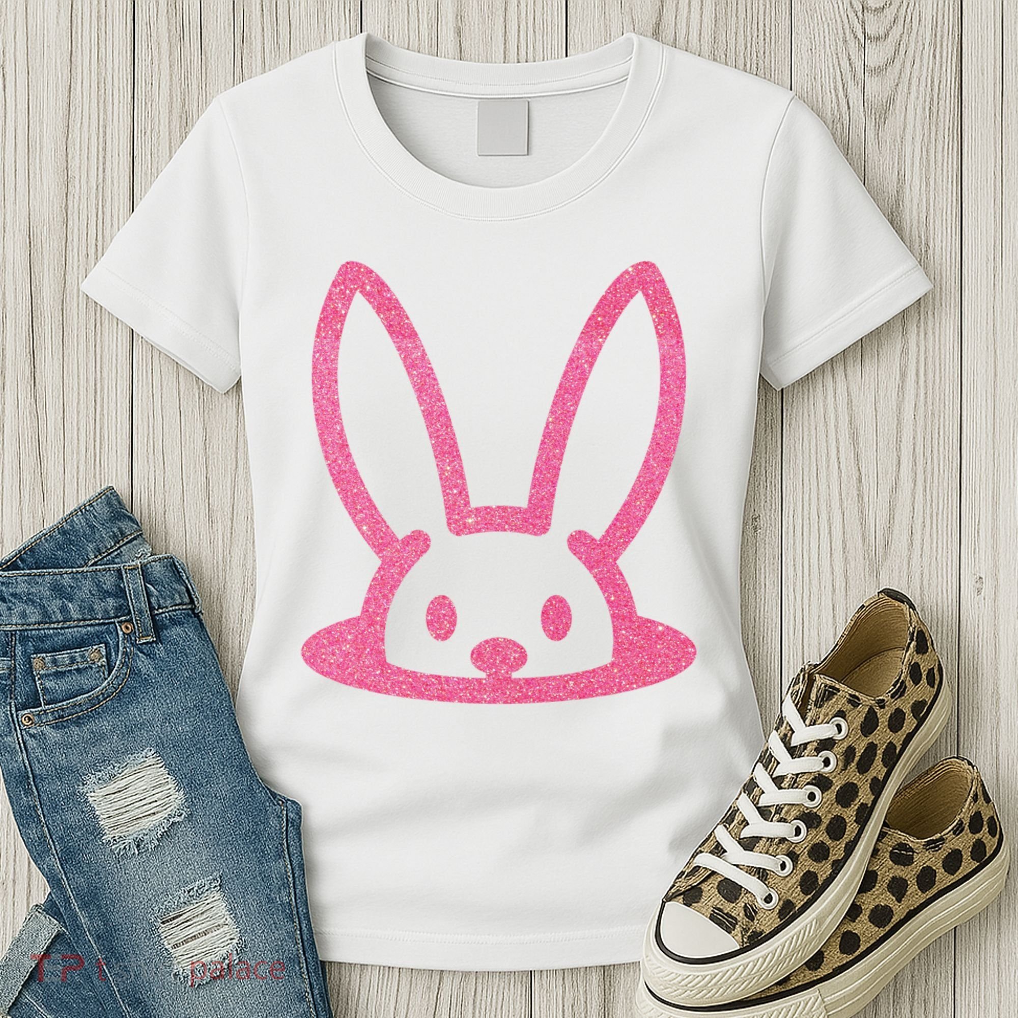 Peaking Easter Bunny Cute Women's T-Shirt