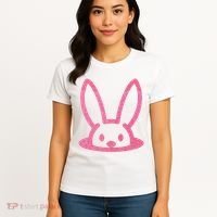 Peaking Easter Bunny Cute Women's T-Shirt thumb 4