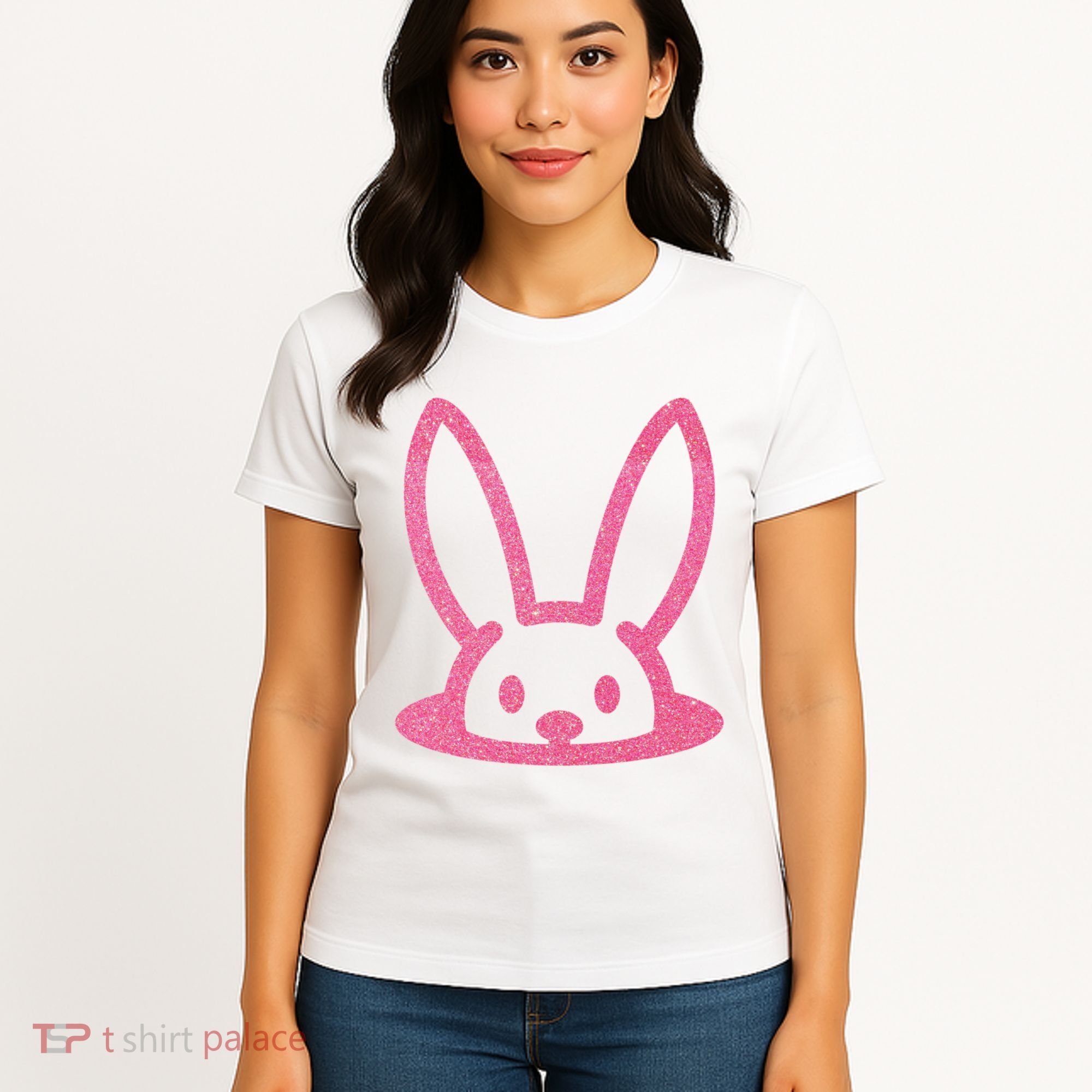 Peaking Easter Bunny Cute Women's T-Shirt