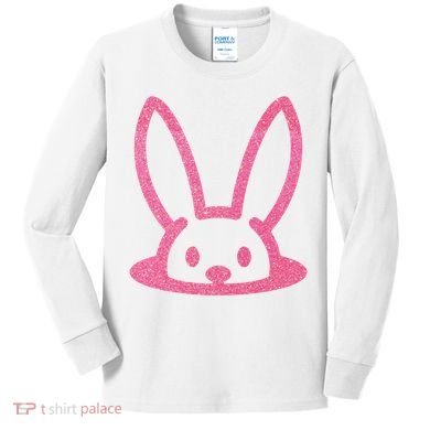 Peaking Easter Bunny Cute Kids Long Sleeve Shirt
