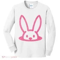 Peaking Easter Bunny Cute Kids Long Sleeve Shirt thumb 0