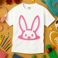 Peaking Easter Bunny Cute Kids T-Shirt thumb 3