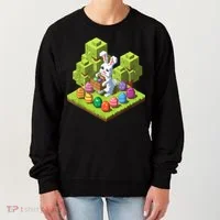 Pixel Easter Bunny Video Gamer Egg Hunting Fun Boy  Women's Sweatshirt thumb 0