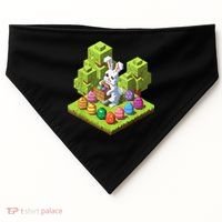 Pixel Easter Bunny Video Gamer Egg Hunting Fun Boy  USA-Made Doggie Bandana thumb 0