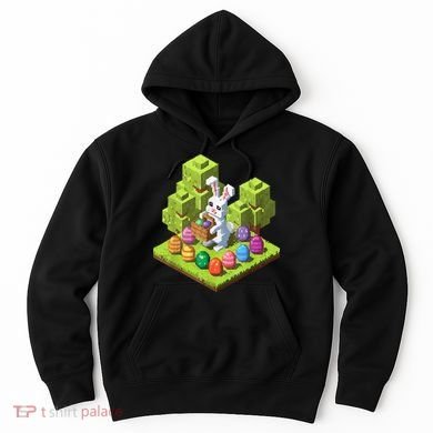 Pixel Easter Bunny Video Gamer Egg Hunting Fun Boy  Hoodie