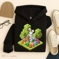 Pixel Easter Bunny Video Gamer Egg Hunting Fun Boy  Hoodie thumb 4