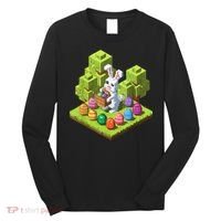 Pixel Easter Bunny Video Gamer Egg Hunting Fun Boy  Long Sleeve Shirt thumb 0