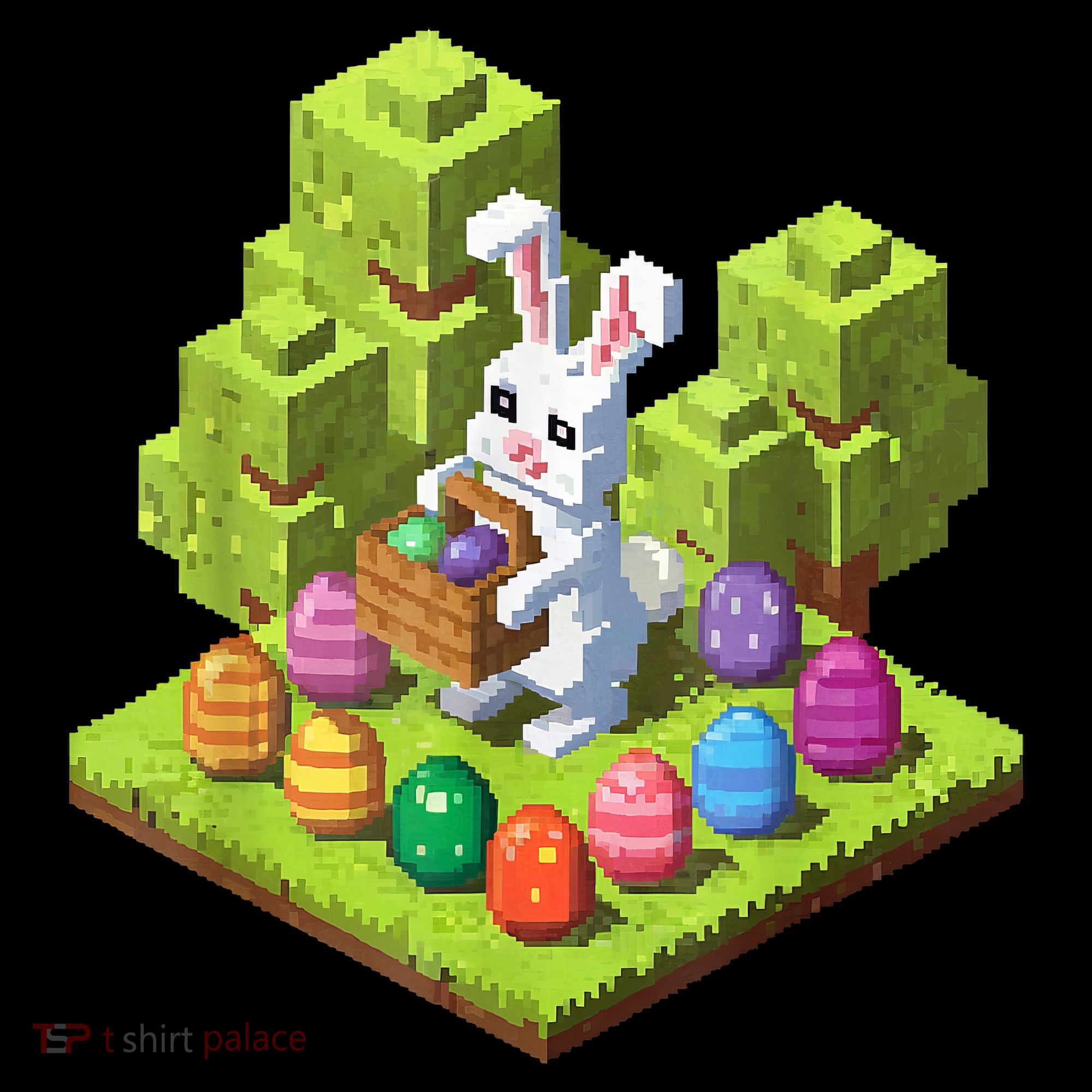 Pixel Easter Bunny Video Gamer Egg Hunting Fun Boy  Apron