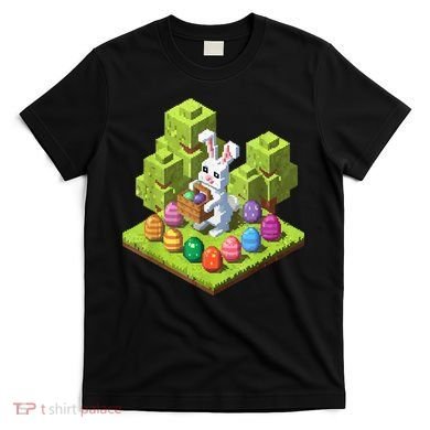Pixel Easter Bunny Video Gamer Egg Hunting Fun Boy  T-Shirt