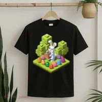 Pixel Easter Bunny Video Gamer Egg Hunting Fun Boy  T-Shirt thumb 2