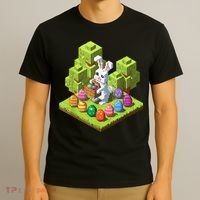 Pixel Easter Bunny Video Gamer Egg Hunting Fun Boy  T-Shirt thumb 3