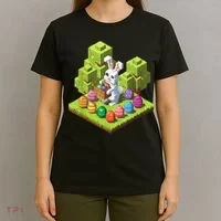 Pixel Easter Bunny Video Gamer Egg Hunting Fun Boy  T-Shirt thumb 4
