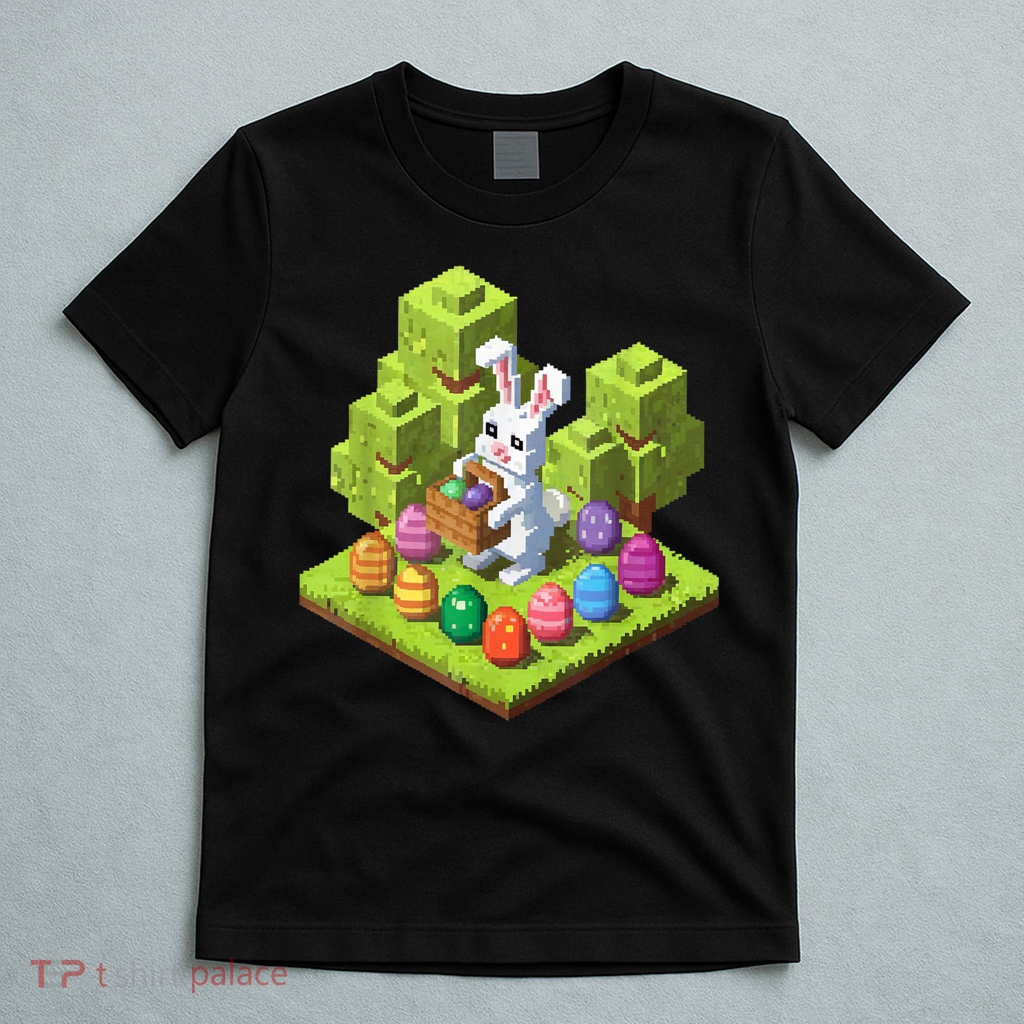 Pixel Easter Bunny Video Gamer Egg Hunting Fun Boy  T-Shirt