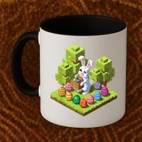 Pixel Easter Bunny Video Gamer Egg Hunting Fun Boy  Coffee Mug thumb 2