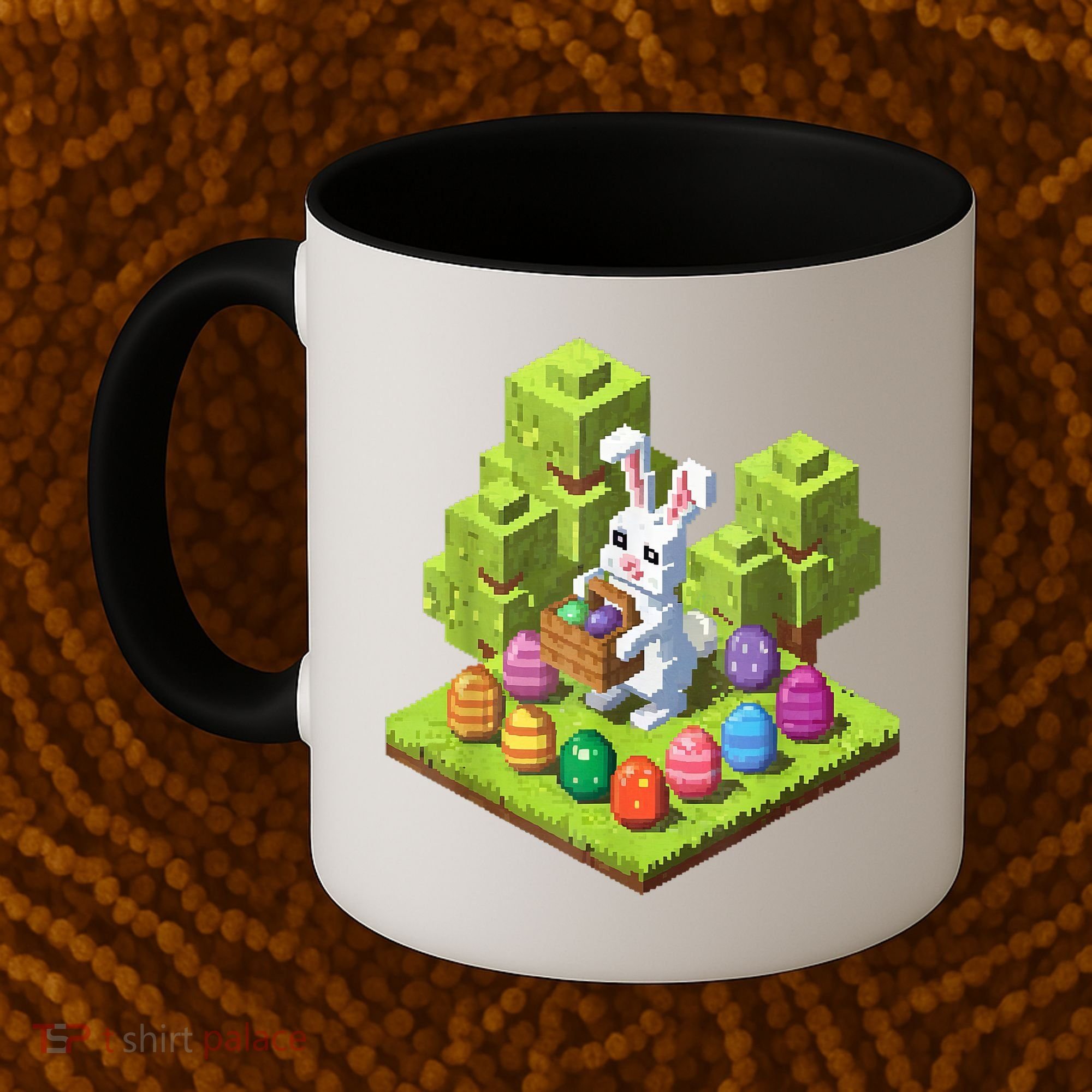 Pixel Easter Bunny Video Gamer Egg Hunting Fun Boy  Coffee Mug