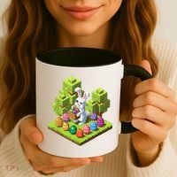Pixel Easter Bunny Video Gamer Egg Hunting Fun Boy  Coffee Mug thumb 3