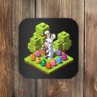 Pixel Easter Bunny Video Gamer Egg Hunting Fun Boy  Coaster thumb 0
