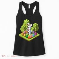 Pixel Easter Bunny Video Gamer Egg Hunting Fun Boy  Women's Tank Top thumb 0