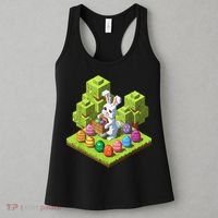 Pixel Easter Bunny Video Gamer Egg Hunting Fun Boy  Women's Tank Top thumb 3