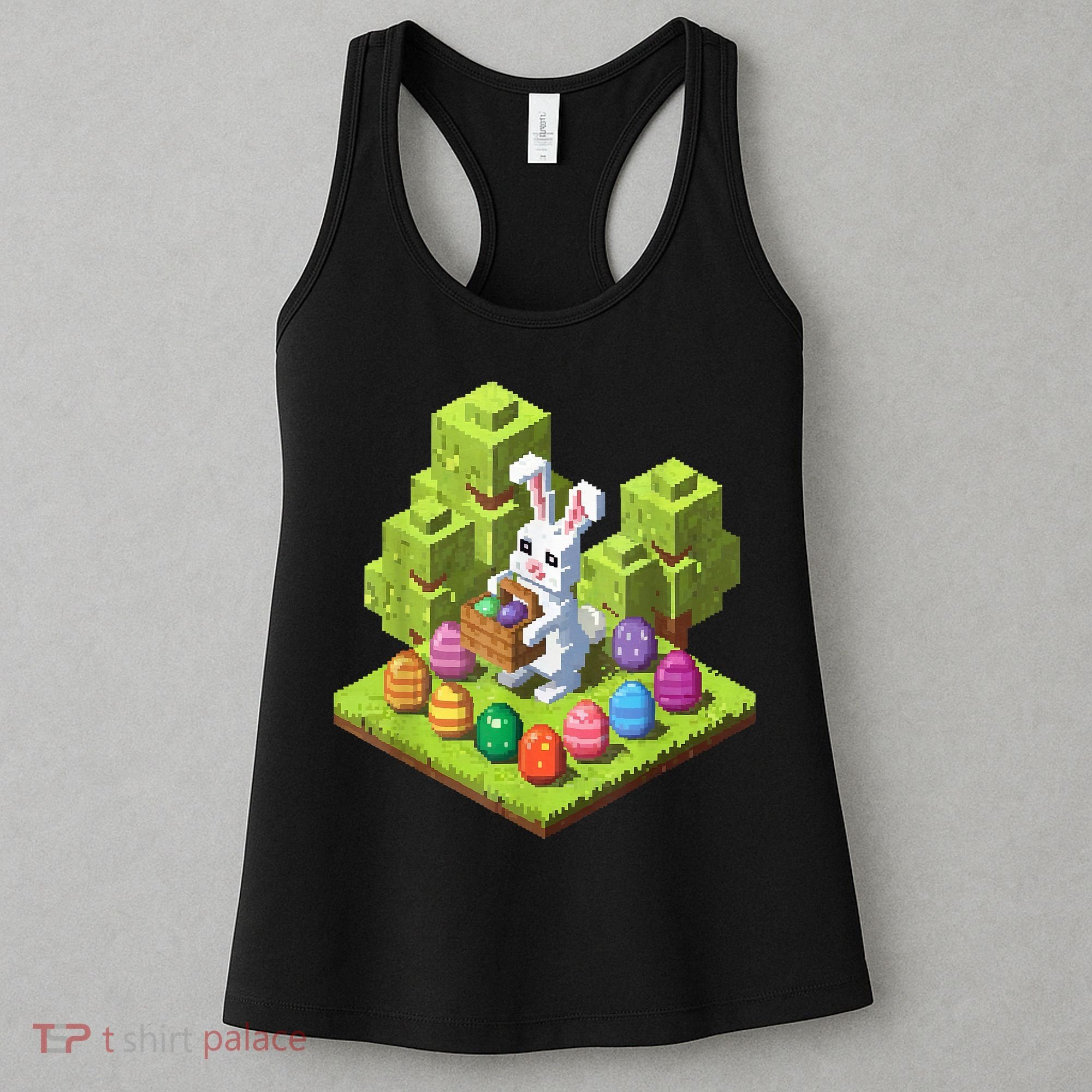 Pixel Easter Bunny Video Gamer Egg Hunting Fun Boy  Women's Tank Top