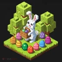 Pixel Easter Bunny Video Gamer Egg Hunting Fun Boy  Toddler Hoodie thumb 2