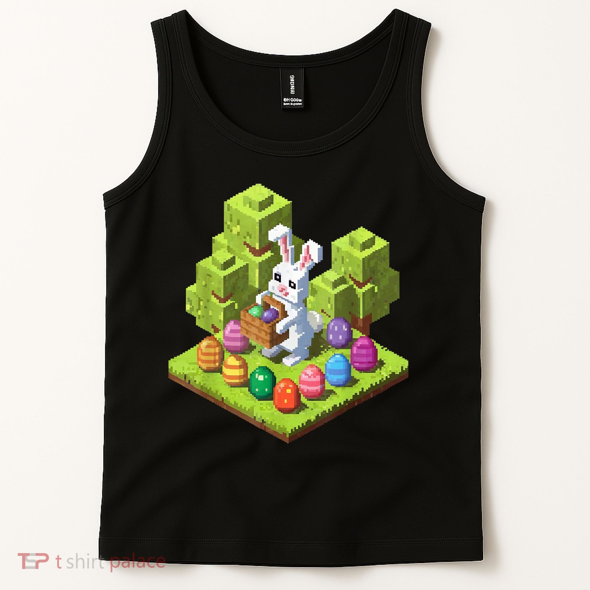 Pixel Easter Bunny Video Gamer Egg Hunting Fun Boy  Tank Top