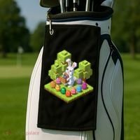Pixel Easter Bunny Video Gamer Egg Hunting Fun Boy  Golf Towel thumb 2