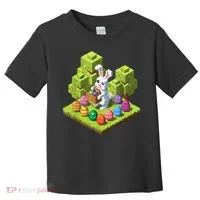 Pixel Easter Bunny Video Gamer Egg Hunting Fun Boy  Toddler T-Shirt thumb 0