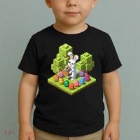 Pixel Easter Bunny Video Gamer Egg Hunting Fun Boy  Toddler T-Shirt thumb 2