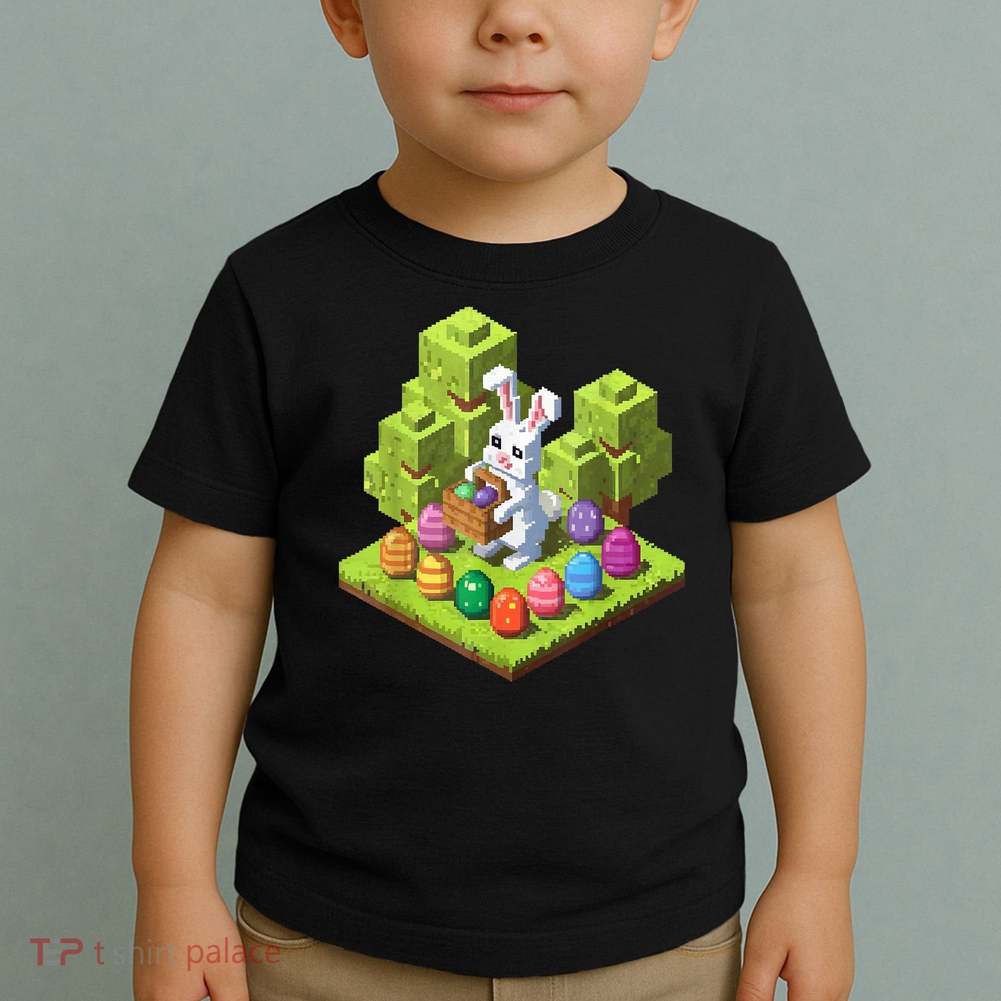 Pixel Easter Bunny Video Gamer Egg Hunting Fun Boy  Toddler T-Shirt