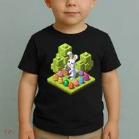 Pixel Easter Bunny Video Gamer Egg Hunting Fun Boy  Toddler T-Shirt thumb 2