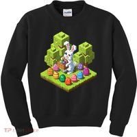 Pixel Easter Bunny Video Gamer Egg Hunting Fun Boy  Kids Sweatshirt thumb 0