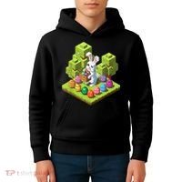 Pixel Easter Bunny Video Gamer Egg Hunting Fun Boy  Kids Hoodie thumb 4