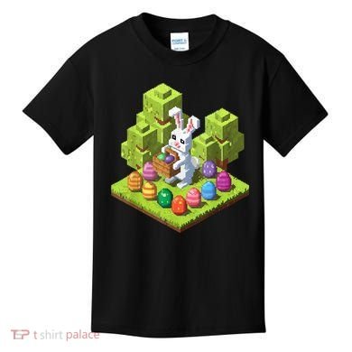 Pixel Easter Bunny Video Gamer Egg Hunting Fun Boy  Kids T-Shirt