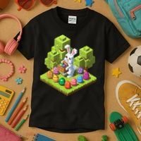 Pixel Easter Bunny Video Gamer Egg Hunting Fun Boy  Kids T-Shirt thumb 3