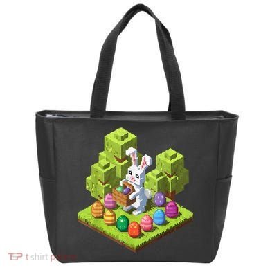 Pixel Easter Bunny Video Gamer Egg Hunting Fun Boy  Tote Bag