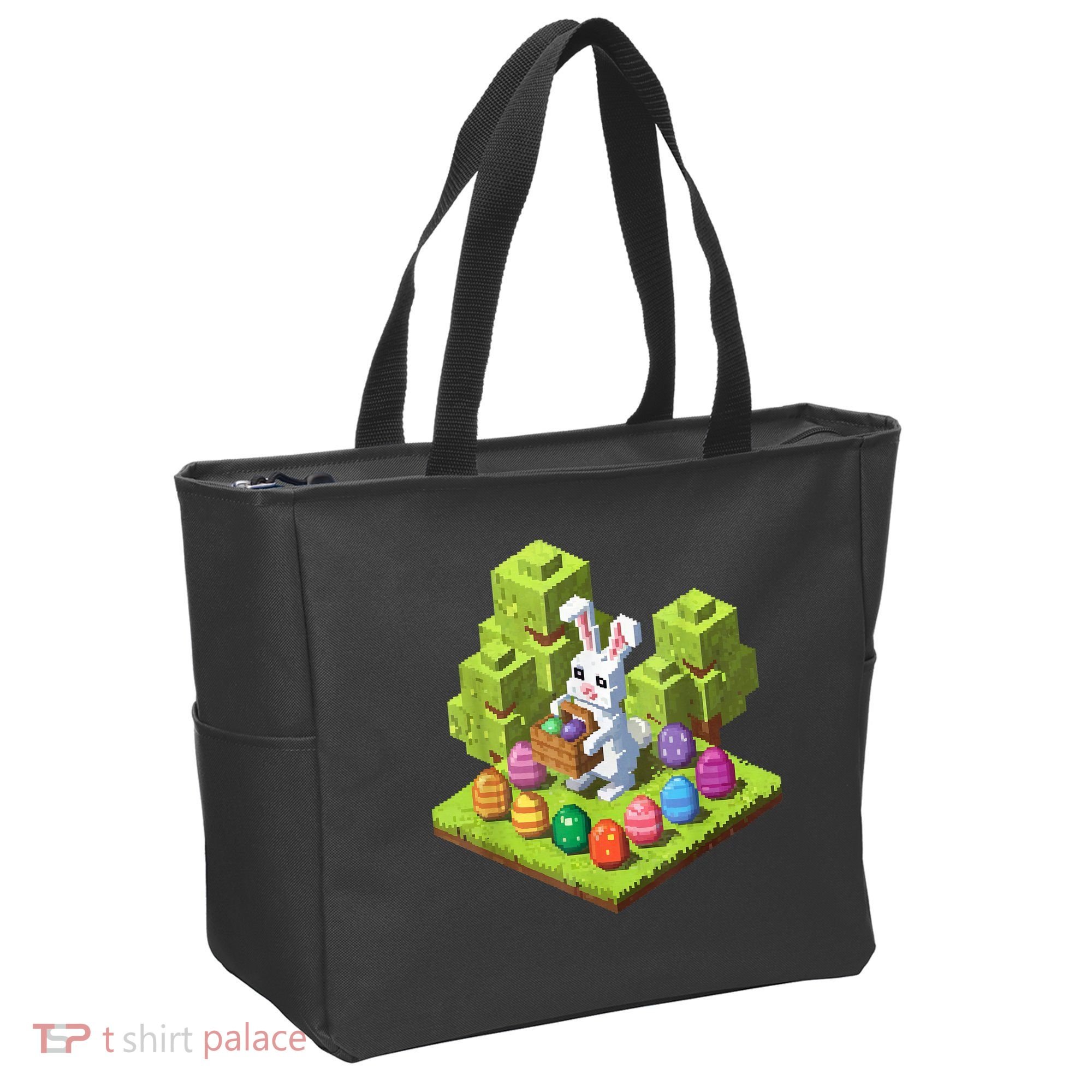 Pixel Easter Bunny Video Gamer Egg Hunting Fun Boy  Tote Bag