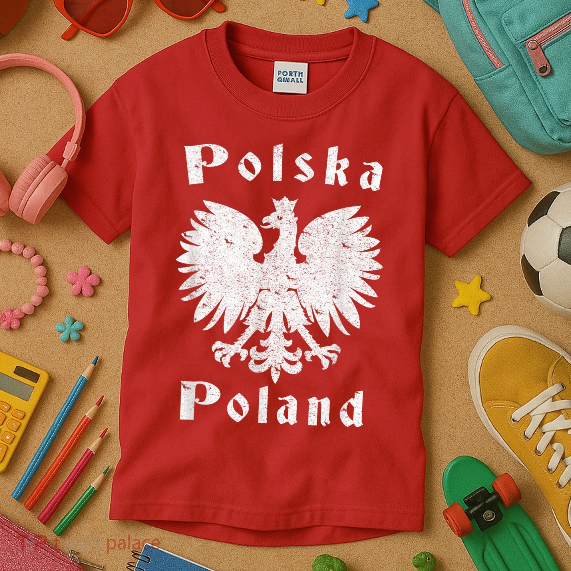 Polish Eagle Coat Of Arms Of Poland Polska Kids T-Shirt