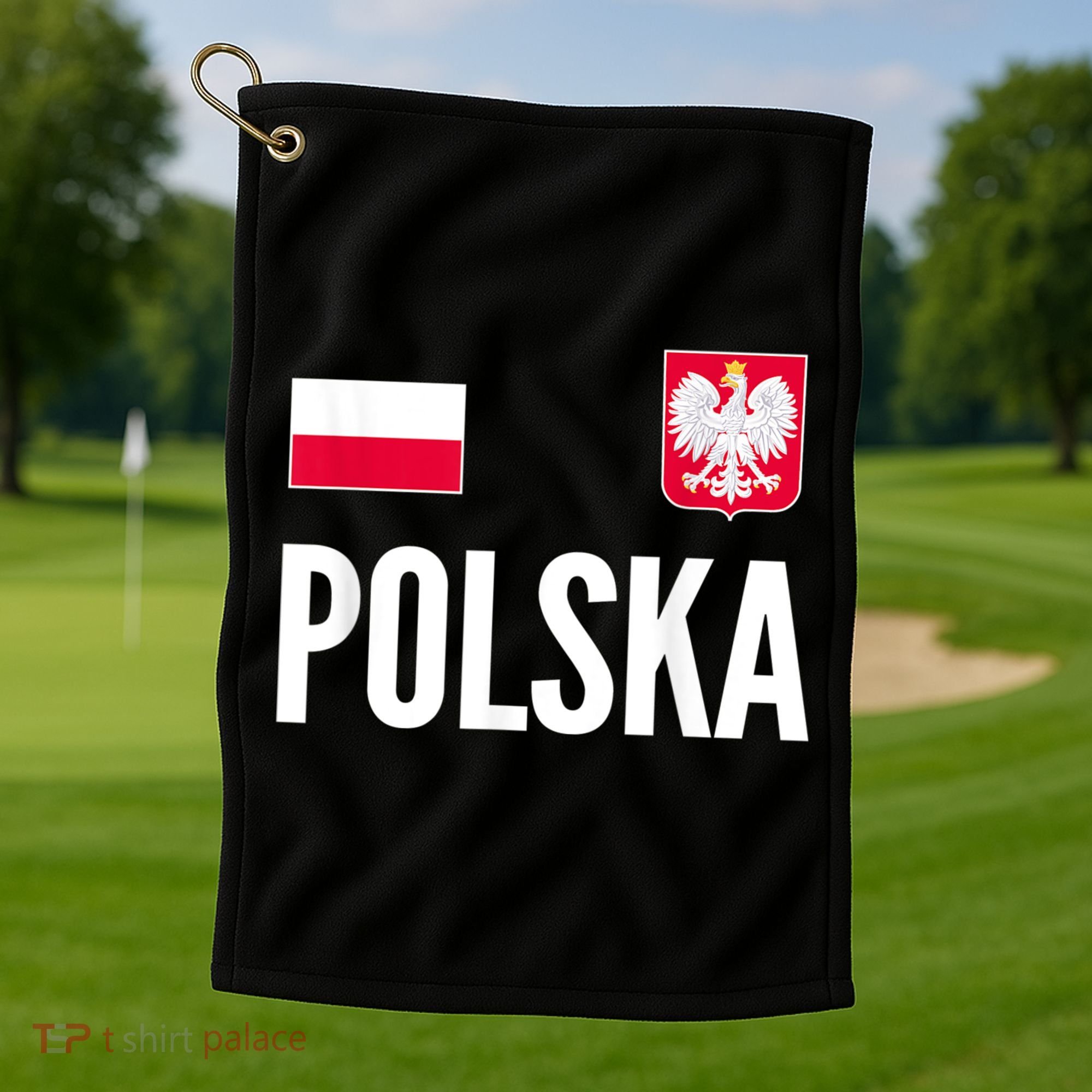 Poland Soccer Jersey Polish Polska  Golf Towel