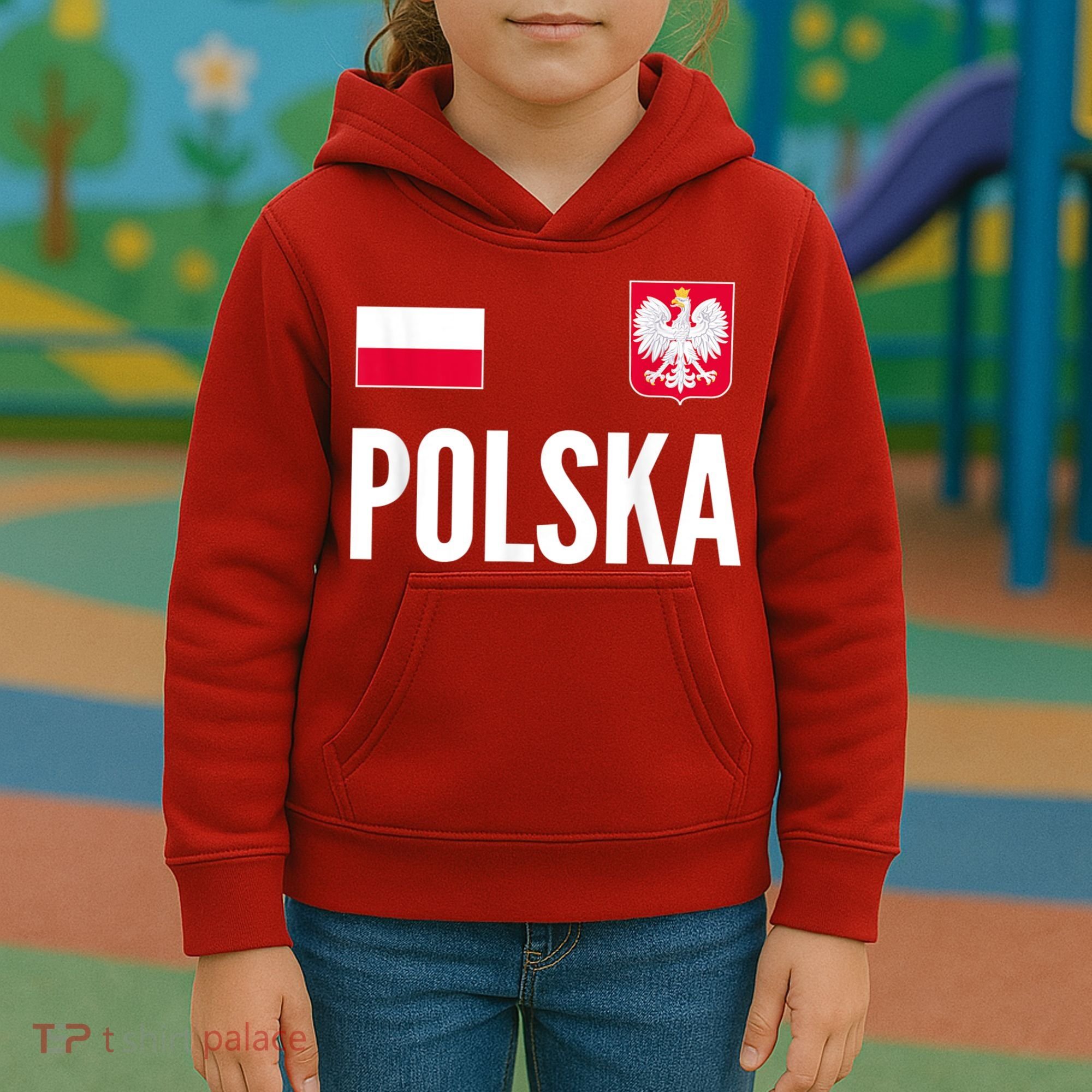 Poland Soccer Jersey Polish Polska  Kids Hoodie