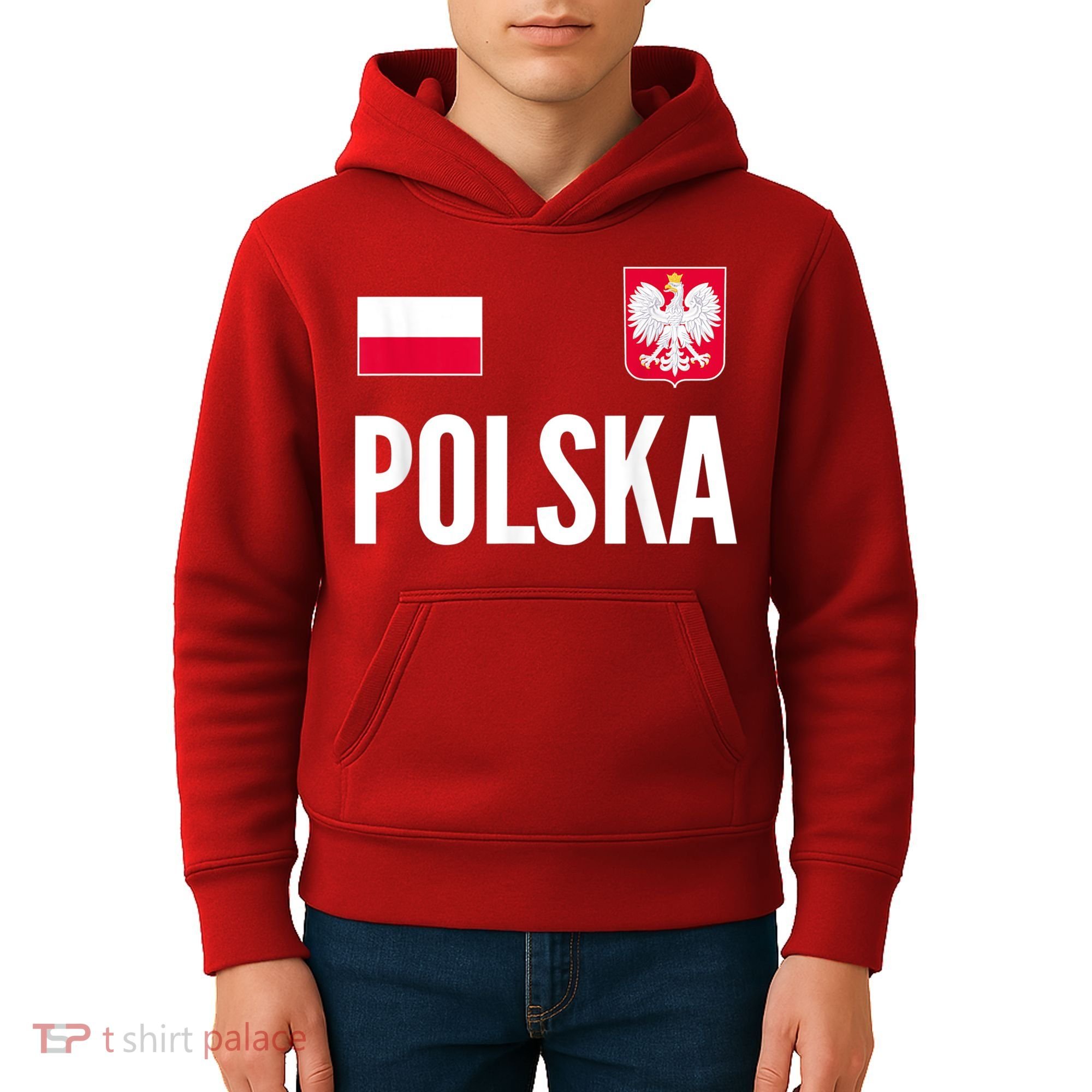 Poland Soccer Jersey Polish Polska  Kids Hoodie