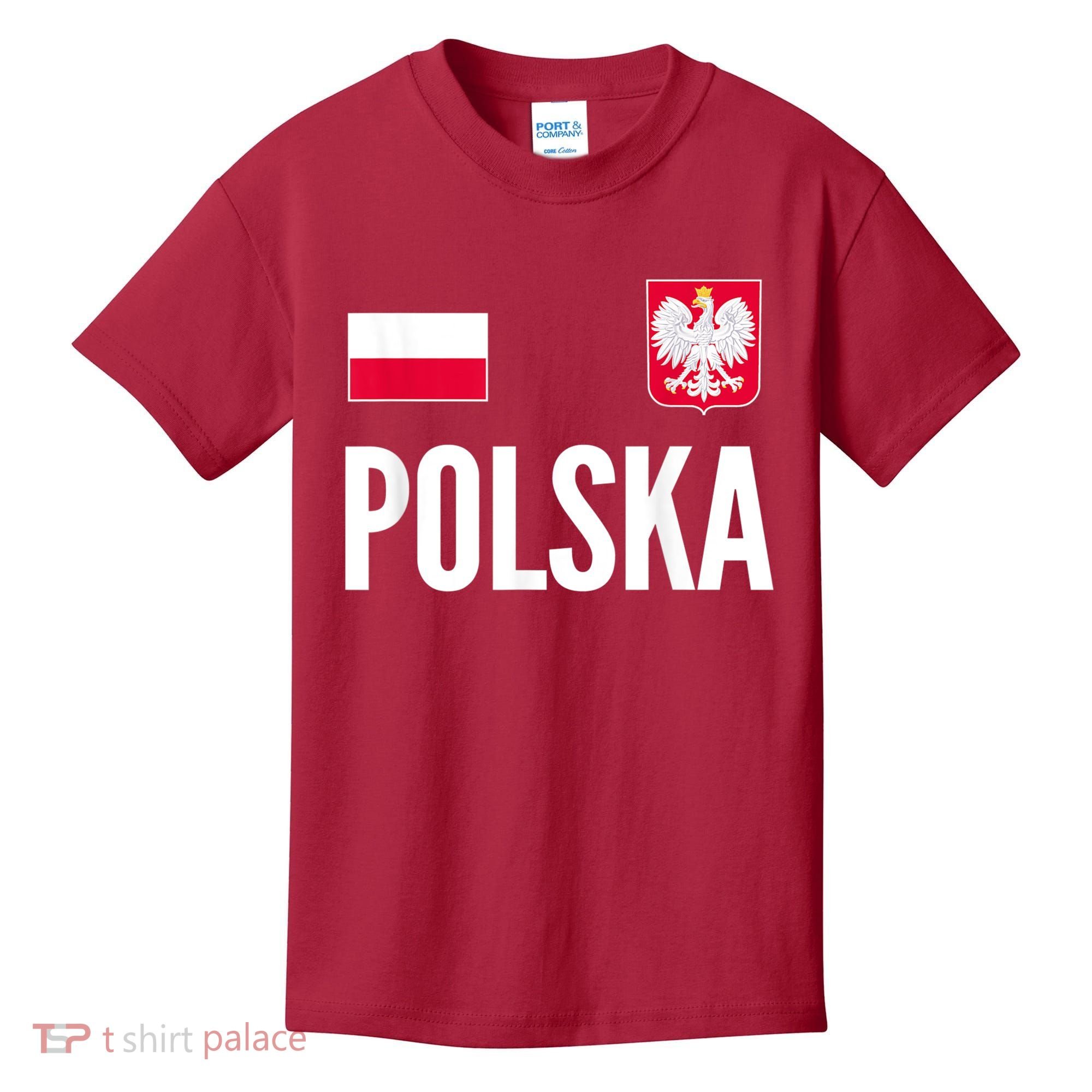 Poland Soccer Jersey Polish Polska  Kids T-Shirt