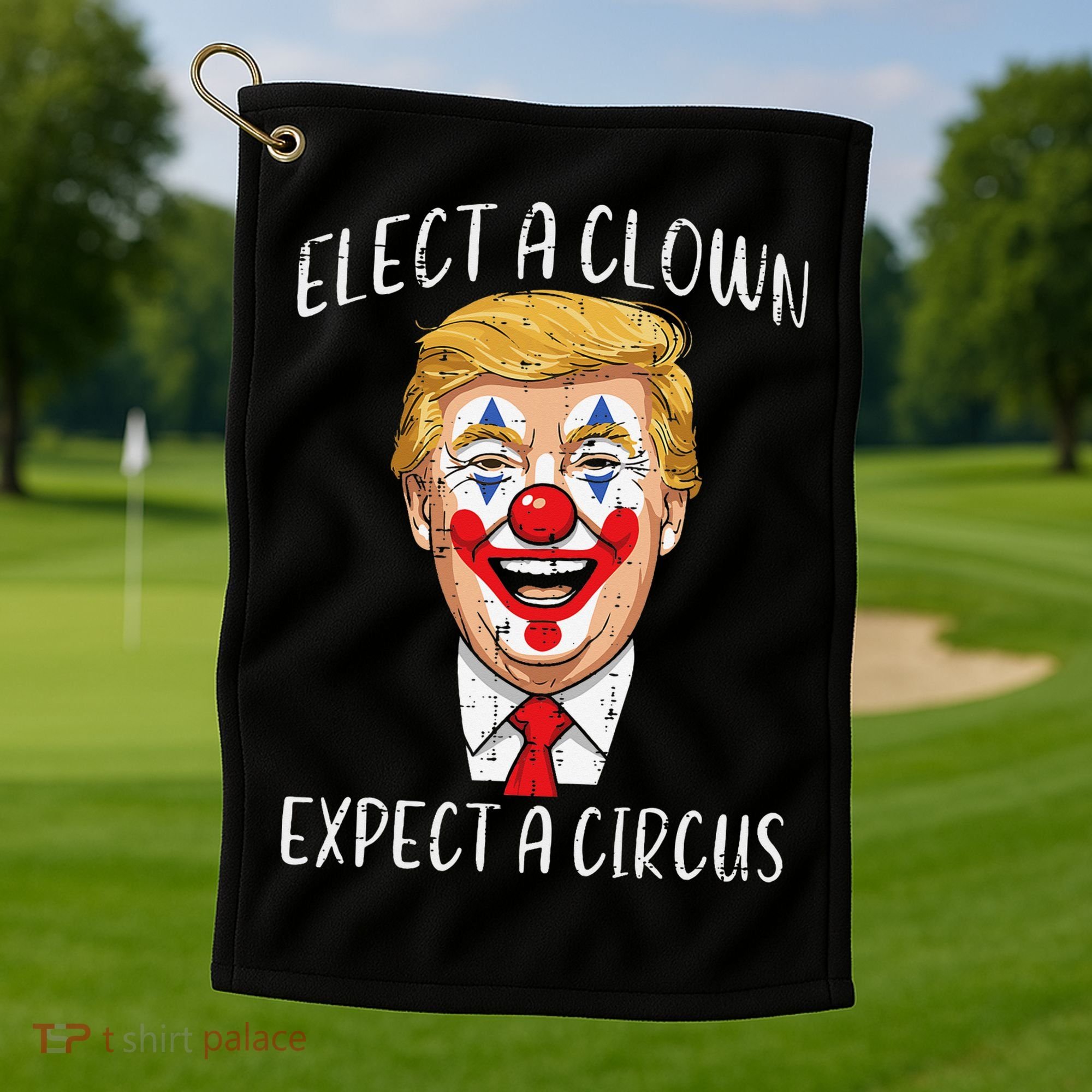 Protest Elect Clown Expect Circus Funny Resist Women Golf Towel