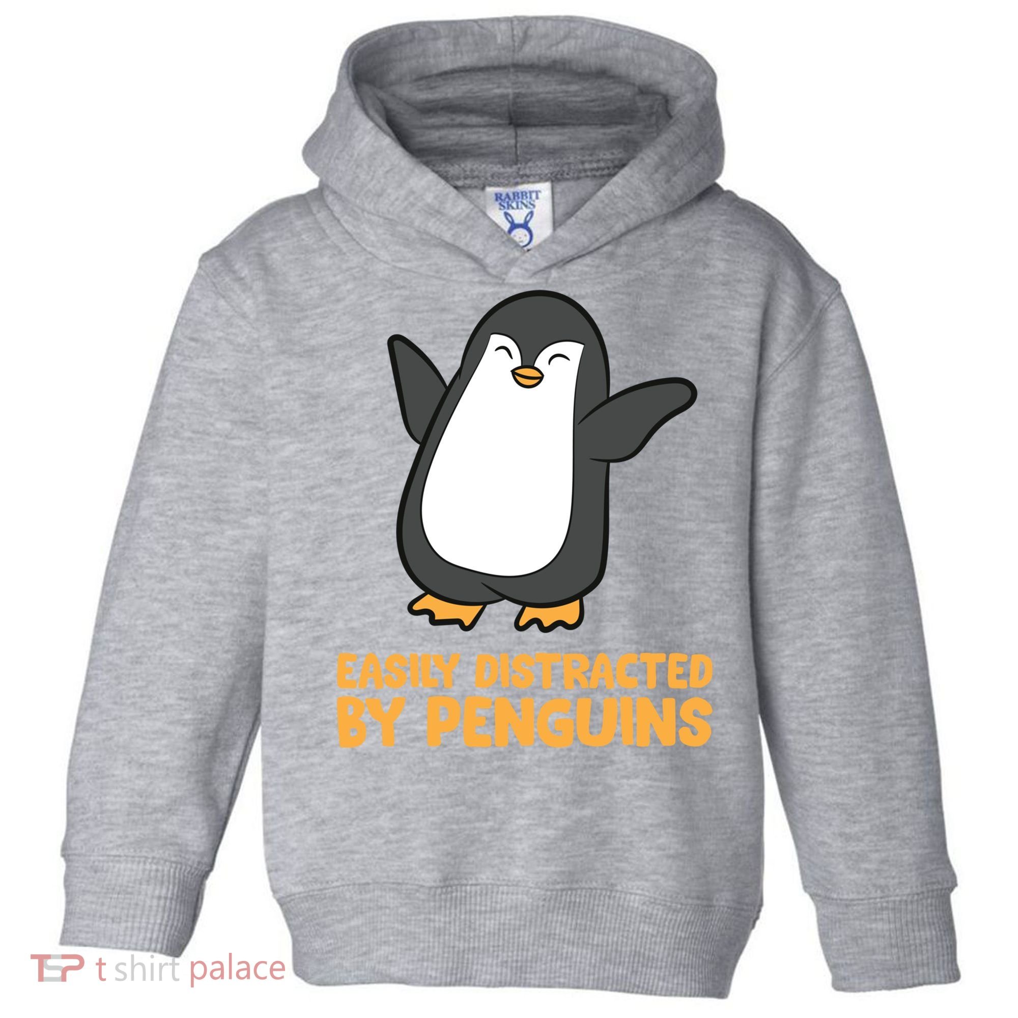 Penguin Easily Distracted By Penguins Gift Toddler Hoodie