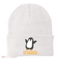Penguin Easily Distracted By Penguins Gift Beanie thumb 0