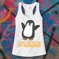 Penguin Easily Distracted By Penguins Gift Women's Tank Top thumb 3