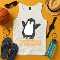 Penguin Easily Distracted By Penguins Gift Tank Top thumb 4